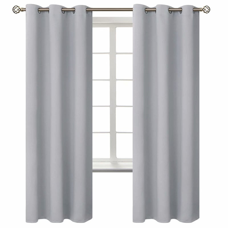 BGment Room Darkening Curtains 72 Inches Long - Grommet Thermal Insulated Drapes Window Treatment Curtains for Bedroom, 2 Panels, 42 x 72 Inch, Light Grey - Image 1